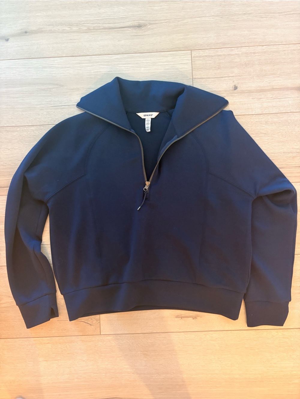 SPANX Navy Half-Zip Pullover Sweatshirt Air Essentials